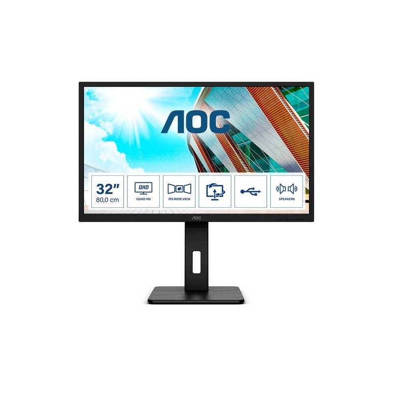 AOC Q32P2CA Monitor PC 80 cm (31.5") 2560 x 1440 Pixel 2K Ultra HD LED Nero AOC - 1