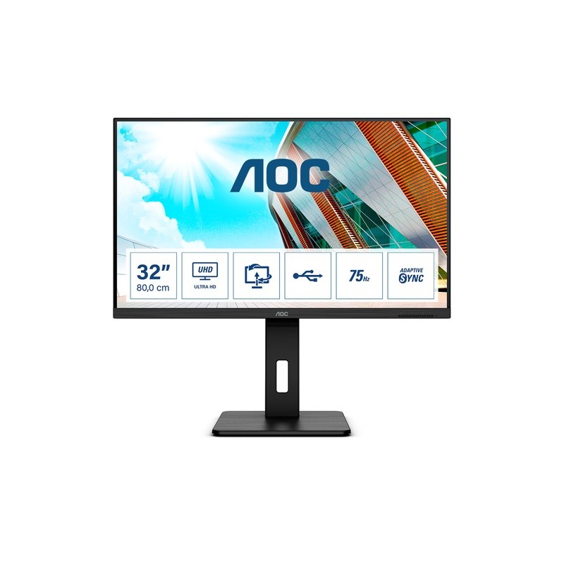 AOC U32P2CA Monitor PC 80 cm (31.5") 3840 x 2160 Pixel 4K Ultra HD LED Nero AOC - 1
